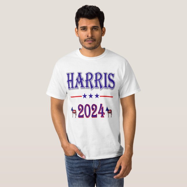 Camiseta Harris 2024 Pres Democrat Donkeys USA Unisex Value (Frente Completa)