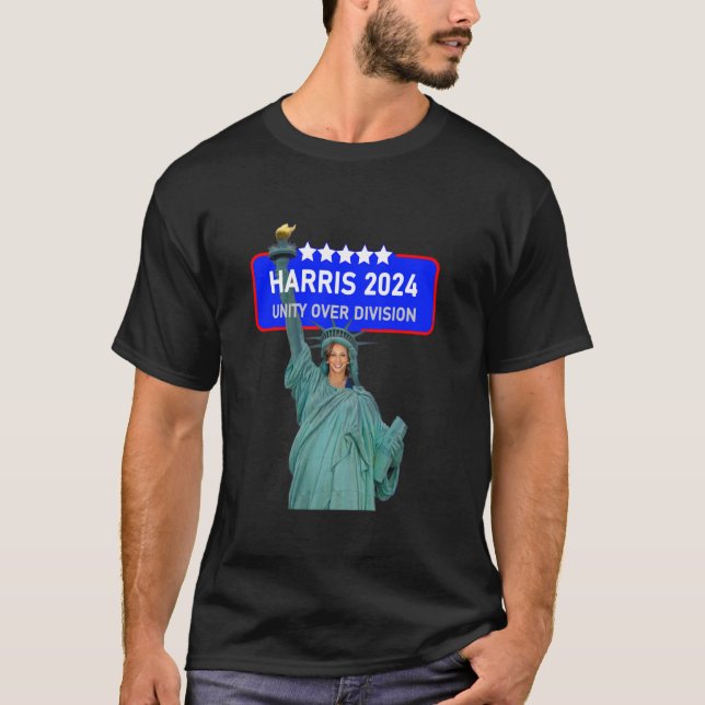 Camiseta HARRIS 2024, UNIDADE SOBRE A estátua da liberdade  (Frente)