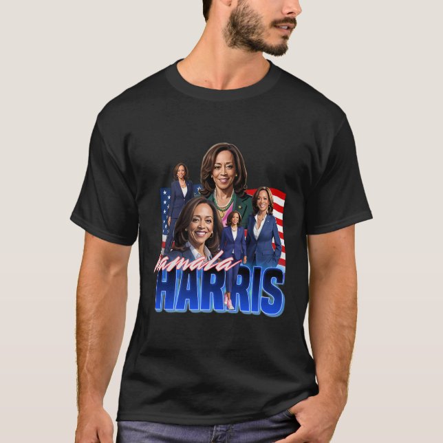 Camiseta Harris American Flag Bootleg (Frente)