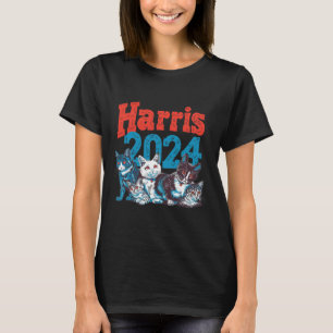 Camiseta Harris Eletion Lady 2024 Democrat Crazy Gatinho