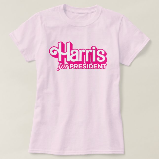 Camiseta Harris para o Presidente Pink Style (Frente do Design)