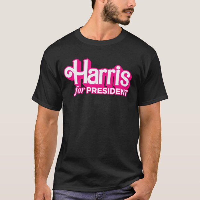 Camiseta Harris para o Presidente Pink Style (Frente)