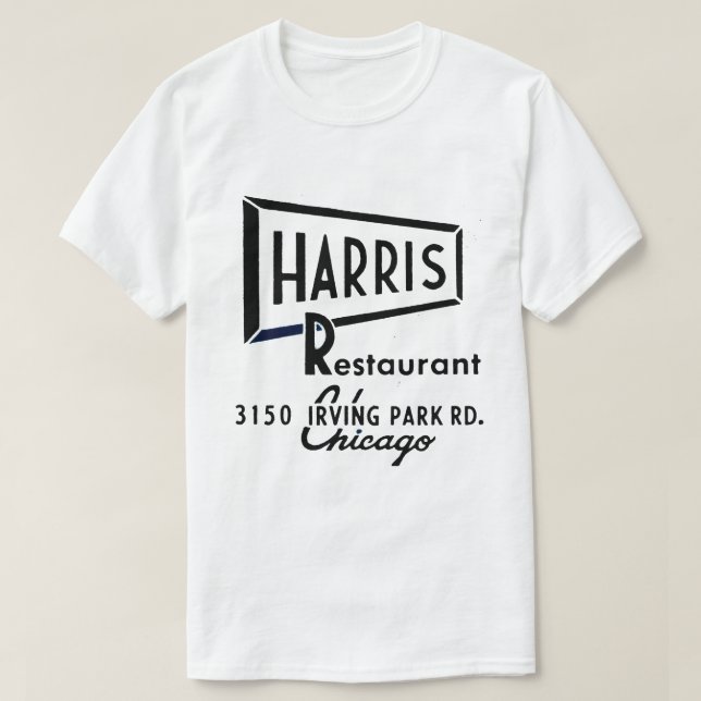 Camiseta Harris Restaurant, Chicago, Illinois (Frente do Design)
