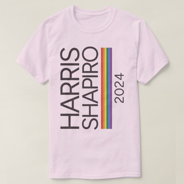 Camiseta Harris Shapiro 2024 LGBTQ Pride Kamala Harris (Frente do Design)