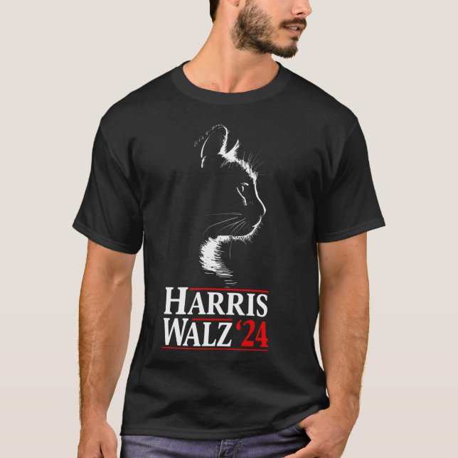 Camiseta Harris Tim Walz Waltz 2024 Vp Funny Cat Harris Wal (Frente)