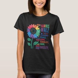 Camiseta Harris W Peace Love Igualdade Esperam Diversidade