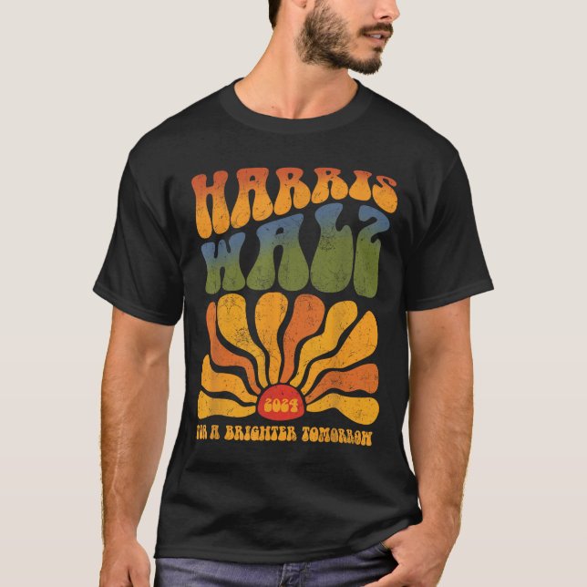Camiseta Harris Waltz 2024 Para Um Boho Mais Brilhante Aman (Frente)