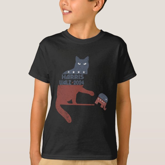Camiseta Harris Waltz 2024 Vp Presidente Eleição Gato Engra (Frente)