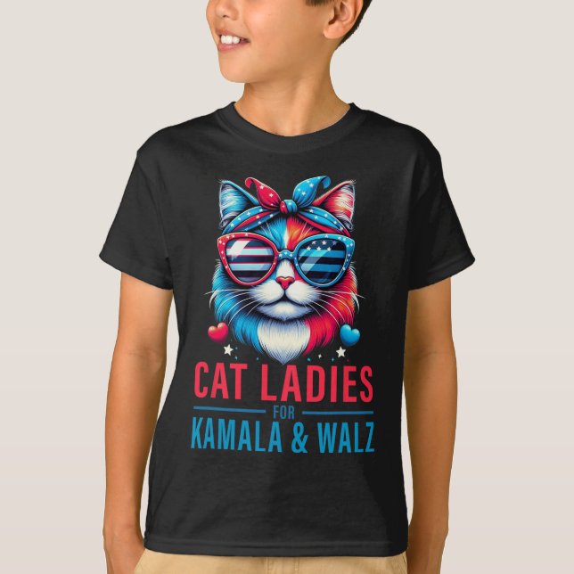 Camiseta Harris Waltz Cat Lady Harris Waltz 2024 Kamala Har (Frente)