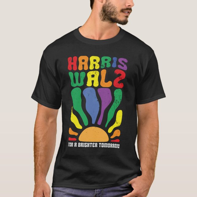 Camiseta Harris Waltz para um amanhã brilhante Kamala LGBT (Frente)