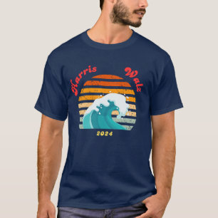 Camiseta Harris Walz 2024 Eletion Retro Blue Wave