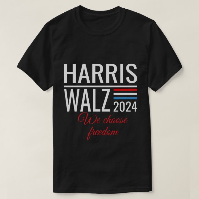 Camiseta Harris Walz 2024 Kamala Harris Tim Waltz Eleição (Frente do Design)