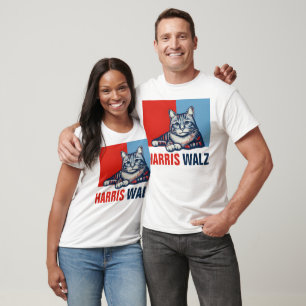 Camiseta Harris Walz 2024 Obviamente Blue Cat