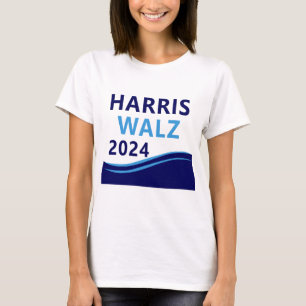 Camiseta Harris Walz 2024 para Presidente Blue Wave