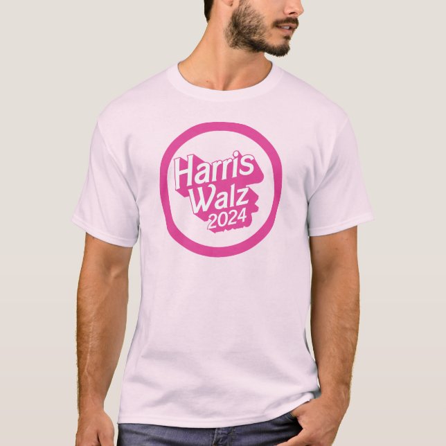 Camiseta Harris Walz 2024 rosa (Frente)