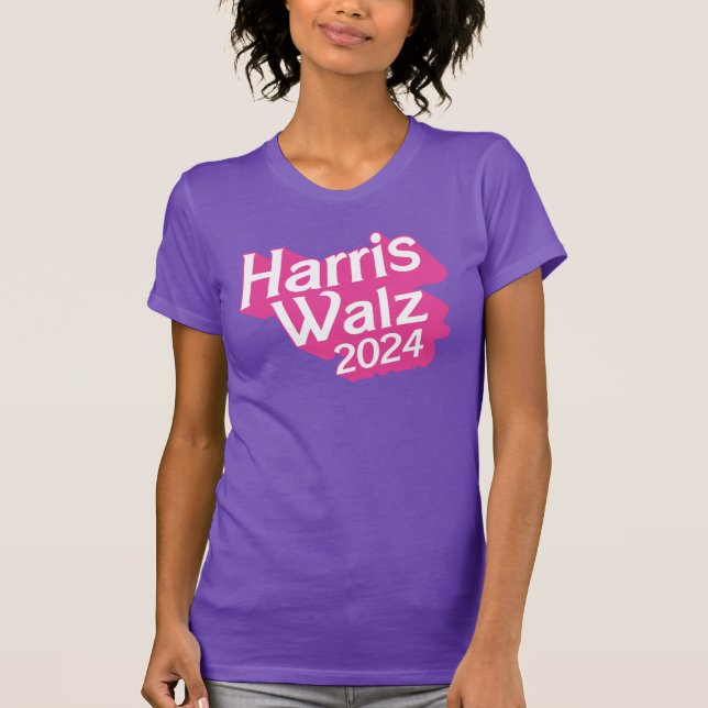 Camiseta Harris Walz 2024 rosa (Frente)