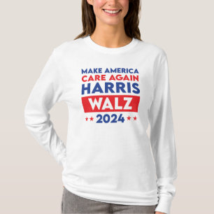 Camiseta Harris Walz 2024 Torna A América Mais Cuidada