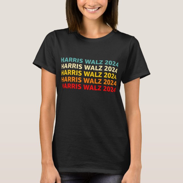 Camiseta Harris Walz 2024 US Flag (Frente)