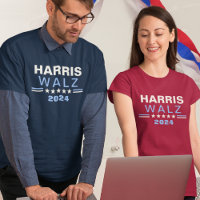 Harris Walz Campanha Eleitoral Azul 2024