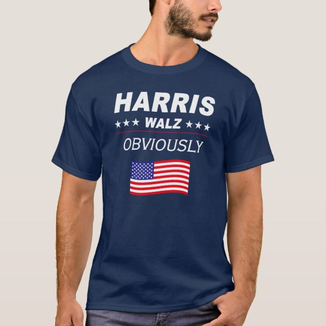 Camiseta Harris Walz Obviamente Eleição 2024 (Frente)