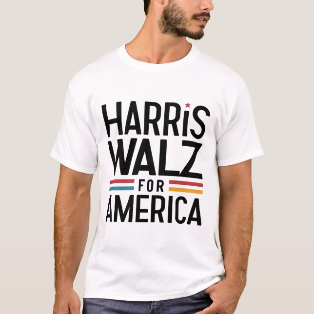 Camiseta harris walz para a américa (Frente)