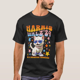 Camiseta Harris Walz para uma Lady Gato Boho amanhã mais br