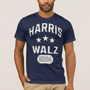 Camiseta Harris Walz Patriótico Estilo Universitário Elegan