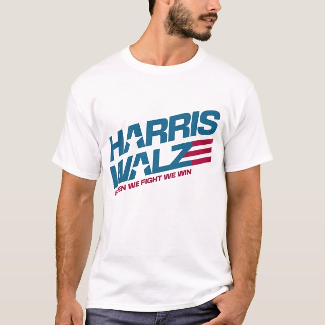Camiseta Harris Walz quando lutamos ganhamos pelo president (Frente)