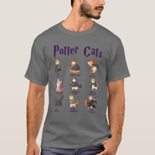 Camiseta Harry Pawter Cute Cats T Potter Fan Tee Gift