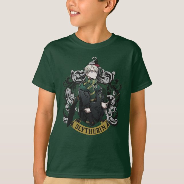 Camiseta HARRY POTTER™ | Anime Brasão da Casa do Draco Malf (Frente)