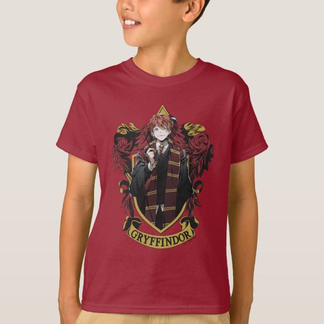 Camiseta HARRY POTTER™ | Anime Ron Weasley House Crest (Frente)