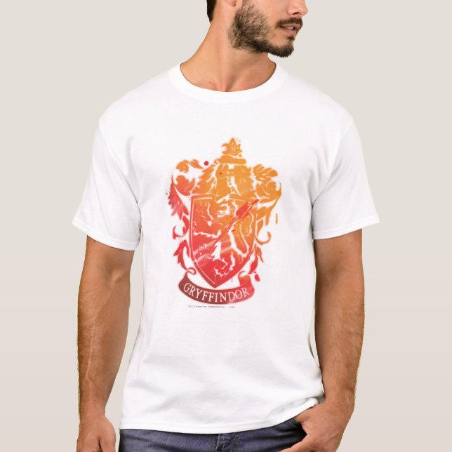 Camiseta Harry Potter | Brasão de Gryffindor - Salpicado (Frente)