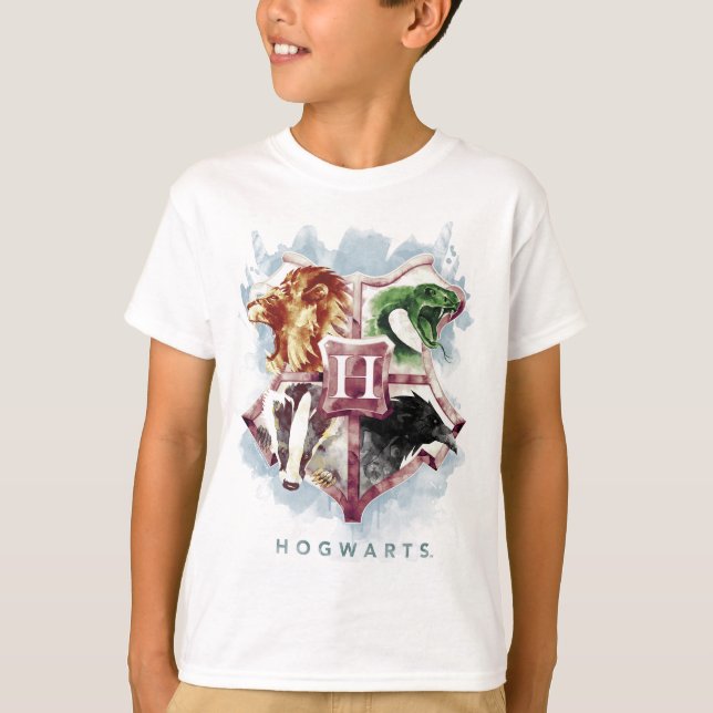 Camiseta Harry Potter | Brasão de HOGWARTS™ Aquarela (Frente)