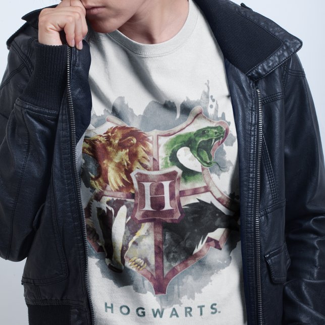 Camiseta Harry Potter | Brasão de HOGWARTS™ Aquarela (Criador carregado)