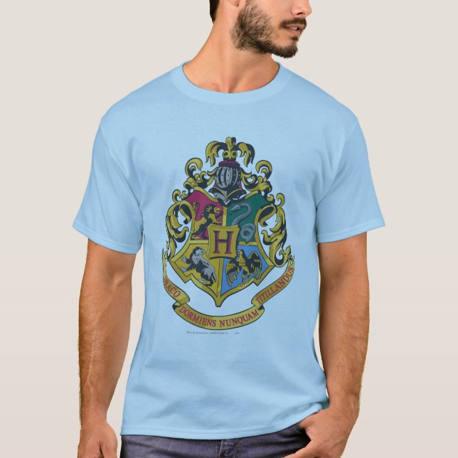Camiseta Harry Potter | Brasão de Hogwarts - Cor Completa (Frente)