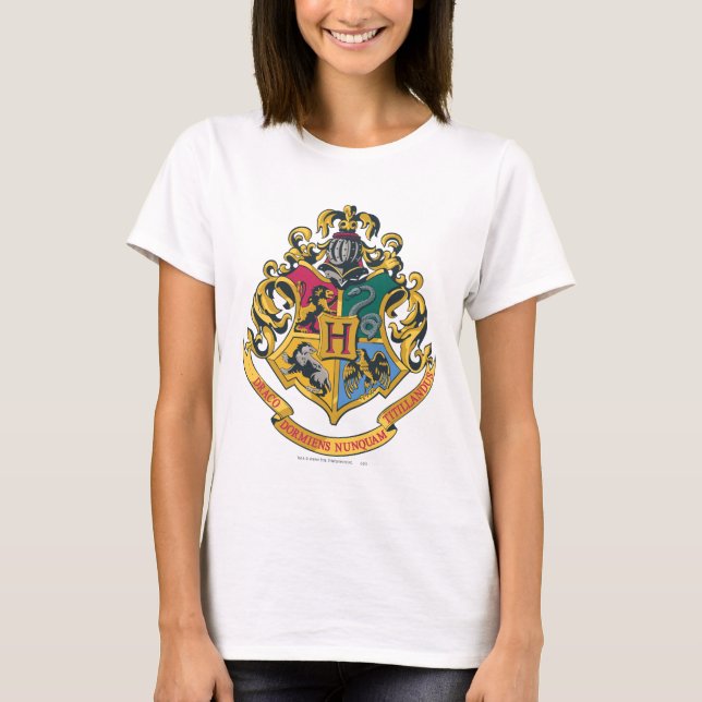 Camiseta Harry Potter | Brasão de Hogwarts - Cor Completa (Frente)