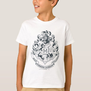 Camiseta Harry Potter   Brasão de Hogwarts - Preto e Branco
