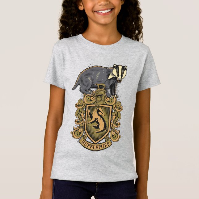 Camiseta Harry Potter | Brasão de Hufflepuff com Texugo (Frente)