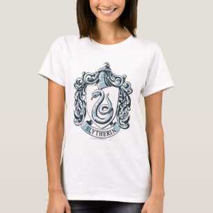 Camiseta Harry Potter Brasão de Slytherin - Azul Gelo