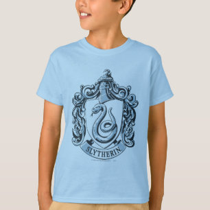 Camiseta Harry Potter Brasão de Slytherin - Azul Gelo