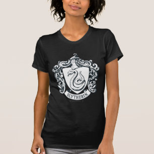 Camiseta Harry Potter Brasão de Slytherin - Preto e Branc