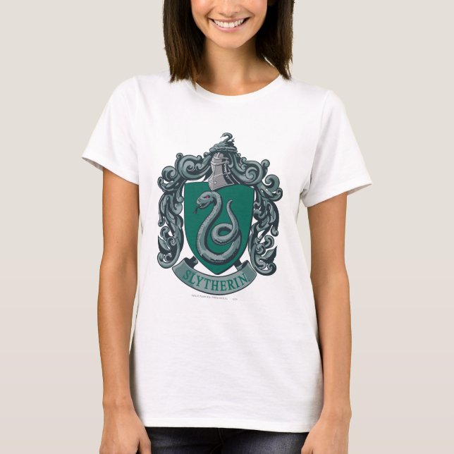 Camiseta Harry Potter | Brasão de Slytherin Verde (Frente)