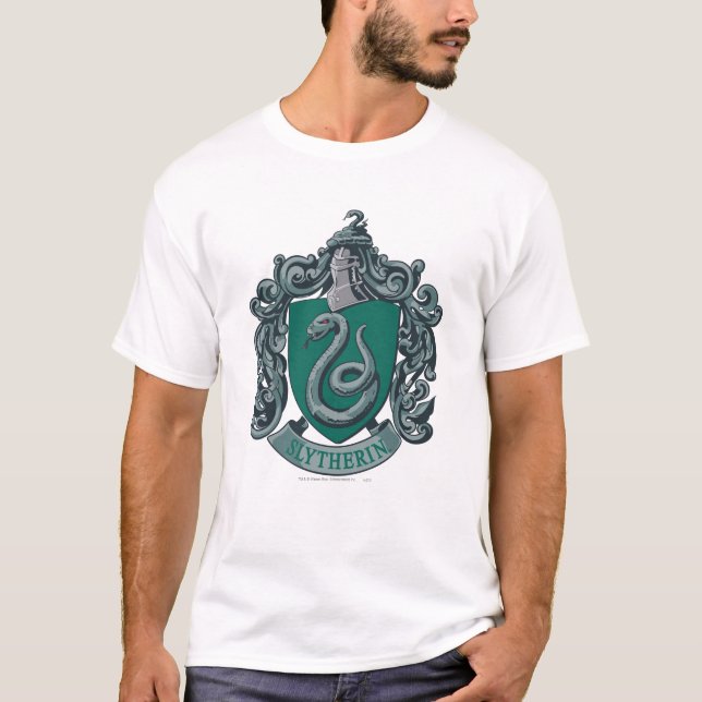 Camiseta Harry Potter | Brasão de Slytherin Verde (Frente)