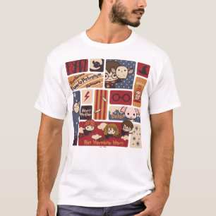 Camiseta Harry Potter Cartoon Scenes Pattern