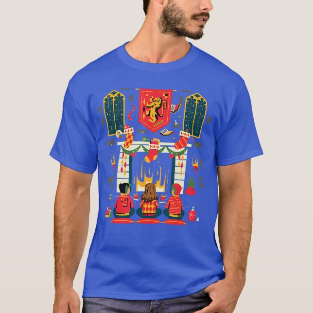 Camiseta Harry Potter Christmas Friends in Front ofhe Firep (Frente)