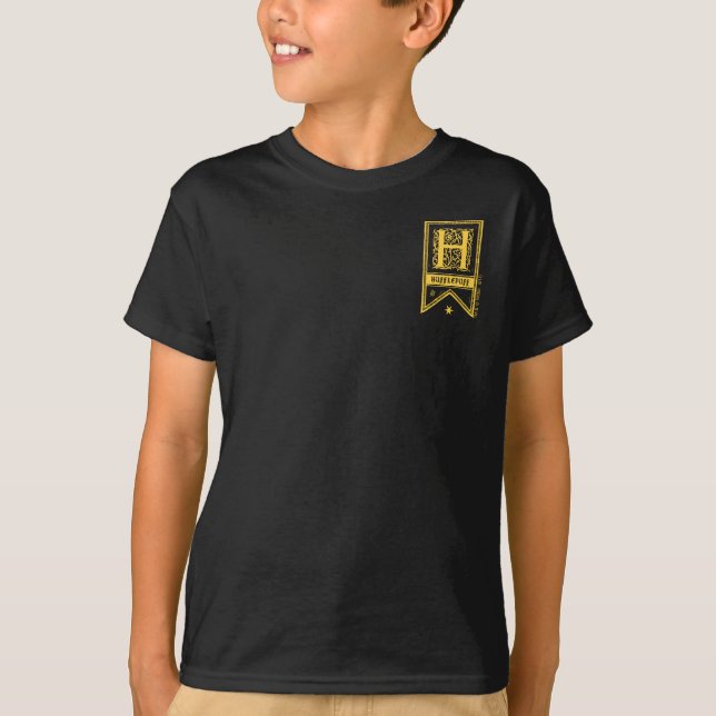 Camiseta Harry Potter | Estandarte Monograma da Hufflepuff (Frente)