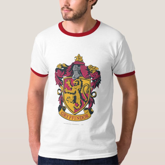 Camiseta Harry Potter| Gryffindor Crest Dourado e Vermelho (Frente)