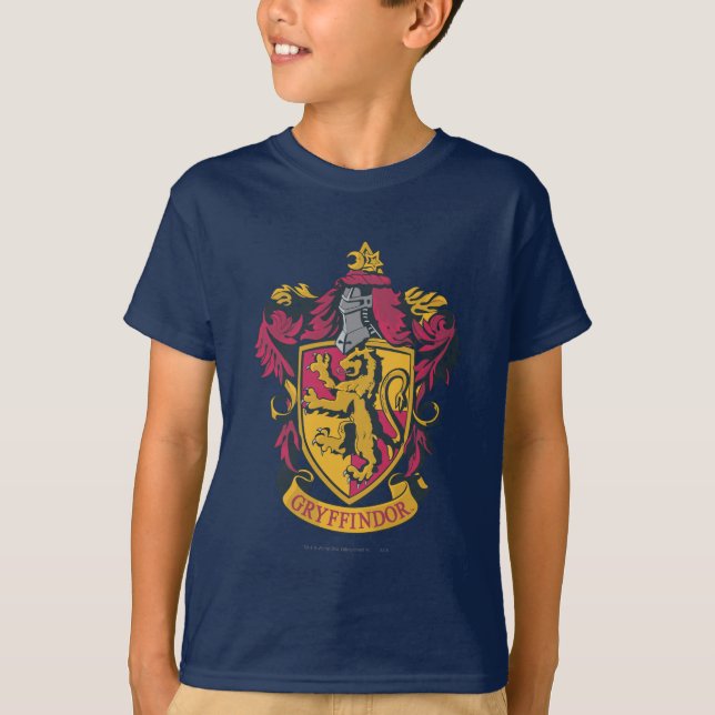 Camiseta Harry Potter| Gryffindor Crest Dourado e Vermelho (Frente)