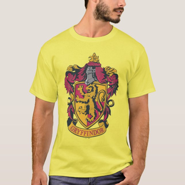 Camiseta Harry Potter| Gryffindor Crest Dourado e Vermelho (Frente)