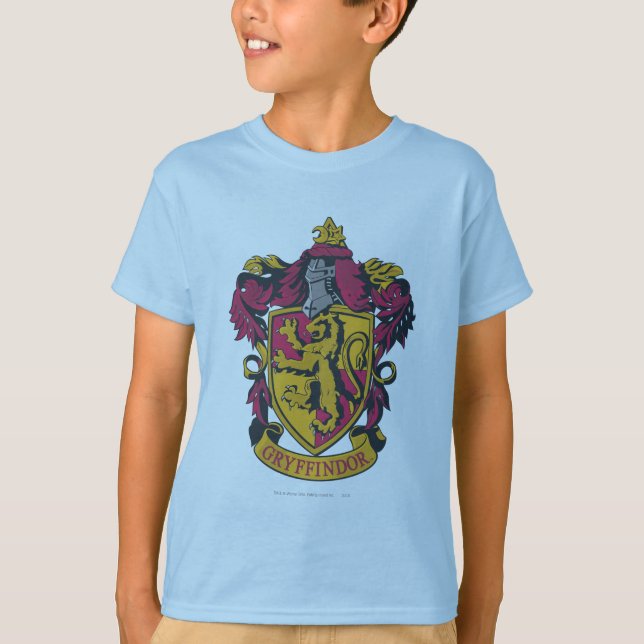 Camiseta Harry Potter | Gryffindor Crest Dourado e Vermelho (Frente)